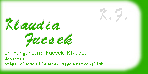 klaudia fucsek business card